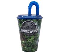Stor Vaso Infantil Reutilizable con Tapa y Pajita de 430 ml de Jurassic World