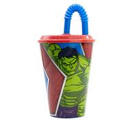 Stor Vaso Infantil Reutilizable con Tapa y Pajita de 430 ml de Los Vengadores - Marvel