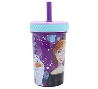 Copo Anti-Queda 370ml com Tampa e Palha - Frozen Violeta