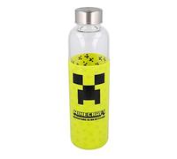 Stor8412497004430Vidrio Botella con Silicona Funda, 585 ml Capacidad, Minecraft