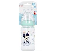Stor8412497130023Cuello Ancho Botella con Silicona Pezón 3 Posiciones, 240 ml Capacidad, Genial Como Mickey