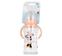 Stor8412497131044Cuello Ancho Botella con Silicona Pezón 3 Posiciones y Asas, 360 ml Capacidad, Minnie Sueños Índigo