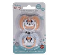 Stor8412497131655Reversible Silicona Pacifier con Funda 2-Piezas Juego para +6 Mes Bebé, Minnie Sueños Índigo
