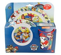 Stor8412497189496Niños Micro Vajilla 3-Piezas Juego, Patrulla Canina Cómic