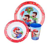Stor8412497214495Niños Micro Vajilla 3-Piezas Juego, Cena Mario