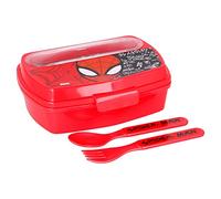 Stor8412497513093Rectangular Sándwich Caja con Cubertería, Spiderman Web Urbana