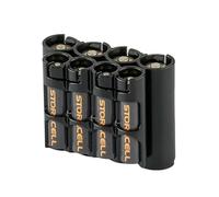 Storacell - Organizador de almacenamiento de pilas AA + AAA, color verde militar, capacidad para 4 pilas AA + 4 pilas AAA (no incluidas)