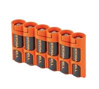 Storacell Organizador de almacenamiento de pilas AA, naranja, capacidad para 6 pilas (no incluidas)