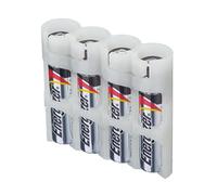 Storacell Powerpax Slimline - Organizador de baterías AAA, Brilla en la Oscuridad, Tiene Capacidad para 4 baterías