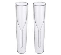 Storage Bag 2 copas de champán de 100 ml, de doble pared, para bodas, fiestas, tostadas, cócteles, copas de vidrio, copas de vino, cócteles, té, para entusiastas del té