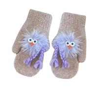 Storage Bag Adorkable - Manopla gruesa con trenzas, guantes de punto que protegen del frío payaso de dibujos animados, unisex, guantes gruesos para clima frío, caqui, Talla única