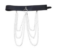 Storage Bag Arnés de cintura para club, vaquera, con borlas, cinturón de sujeción para disfraz de chica caliente, cadena de cintura multicapa para mujer, Negro, Talla única