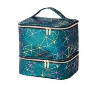 Storage Bag, Carrying Case, Sturdy Handle Holds 30 Bottles Sponge Partitions Shockproof Protection Zipper Closure, Nail Storage Organizer for Nail Supplies, 10.04x7.87x9.45inches, Verde,
