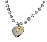 Storage Bag Collar de corazón dulce y encantador con cadena de cuentas única para mujeres y niñas, día de San Valentín, cadena de hip hop Y2K, joyería romántica, talla única, como se describe, como se