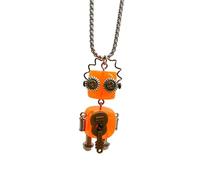Storage Bag Collar de robot mecánico vintage con tornillo mecánico creativo, cadenas para el cuello para hombres, mochila, bolsos, cartera, colgante artístico, collar con colgante, talla única, como