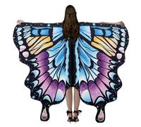 Storage Bag Disfraz de alas de mariposa para Halloween, capa de hadas para mujer, chal de mariposa, para Navidad, Halloween, bufanda colorida, No. 45 azul polvo l, Talla única