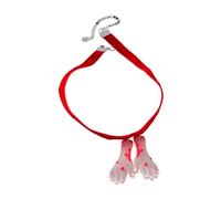 Storage Bag Gargantilla de manos y pies sangrientos Velevets con colgante único, cadena de temperamento, cadena de clavícula, joyería, regalo hecho a mano, talla única, como se describe, como se