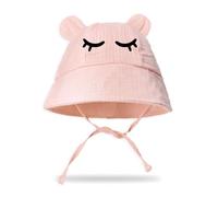 Storage Bag Gorro de bebé con oso tímido para guardería, gorro de pescador suave con oso de pescador con sombreros infantiles para niñas, a, Talla única