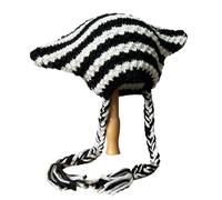Storage Bag Gorro peruano de invierno para mujer, con orejeras, sherpas, gorro de nieve, gorro de punto con borlas, gorro de calavera para hombre, blanco y negro, Talla única