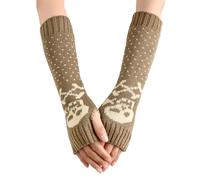 Storage Bag Guantes de punto de invierno con patrón de calavera para mujer, guantes de medio dedo, gruesos, para ciclismo, esquí, mantener el calor, para mujer, con diseño de invierno cálido y largo