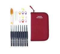 Storage Bag Juego de agujas ergonómicas de ganchillo para manos, kits de ganchillo para principiantes, herramienta de aguja grande para tejer, ganchos suaves