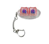 Storage Bag Llavero colorido con clics y teclados de juguete, probador de estrés, con 2 botones ovalados, diseño ovalado