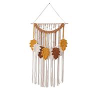 Storage Bag Macrames - Tapiz decorativo para colgar en la pared, diseño de hojas coloridas con borlas tejidas, cuerda de algodón, para apartamentos, macramés, Hanings