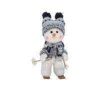 Storage Bag Muñeco de nieve de la serie azul de Navidad, muñecos retráctiles, decoración para árbol de Navidad, figuras de Papá Noel, regalos, manualidades, decoración navideña