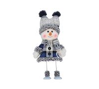 Storage Bag Muñeco de nieve de la serie azul de Navidad, muñecos retráctiles, decoración para árbol de Navidad, figuras de Papá Noel, regalos, manualidades, decoración navideña