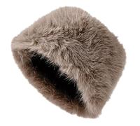 Storage Bag Sombrero cosaco peludo suave ruso cálido sombrero de pescador femenino clima frío Panamá Viaje Headwear ruso invierno, caqui, Talla única