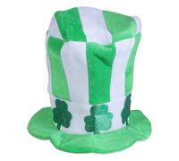 Storage Bag Sombrero de duende del Día de Patricio, de gran tamaño, verde y blanco, a rayas, trébol, irlandés, redondo, accesorios de disfraz de cosplay, ligero