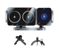 Storage Bag Soporte de coche de rotación de 360 grados, 15 W, diseño plegable de carga rápida con sujeción automática para teléfonos inteligentes, soporte plegable para coche