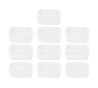 Storage Baskets 10 Pack | PP Plastic Organizer Bins with Side Handles/Rounded Edges | Versatile Storage Box for Kitchen/Office/Home | Modern Stackable Containers (S)