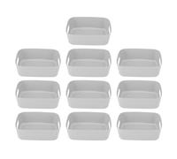 Storage Baskets 10 Pack | PP Plastic Organizer Bins with Side Handles/Rounded Edges | Versatile Storage Box for Kitchen/Office/Home | Modern Stackable Containers (S)