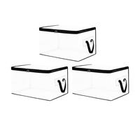 Storage Bins Clothes Organizer - Large Waterproof Clear Container, Reinforced Handle Foldable Fabric Box, Under Bed Closet Storage Solution | Durablee Space Saving Household For Home Bedroom