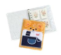 Storage Book, Cute Plush Dog 6 Ring A5 Notebook Style Organizer Album Durable Binder Design, Collection Holder Category for Scrapbooking School Office Travel Use