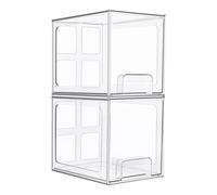 Storage Drawer Desk, Transparente Organization Bin, Stackable Sundry Holder, Rack Container Box, Sturdy Design, (6 x 7,5 x 13,2 pulgadas), Perfect for Keeping Bedrooms and Kitchens Neat
