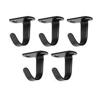 Storage Hooks, Garden Hook, Wall Mount Organizer, Strong Duty Metal J Hooks, Space Saving Multi-Use, Ideal for Home Kitchen Closet Use, 2.36 Inches, Black Color, 5 Pieces Set