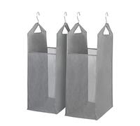 STORAGE MANIAC Paquete de 2 cestas colgantes para ropa sucia, bolsa de malla transparente frontal, cesta delgada, cesta doble colgante para armario, organizador estrecho, color gris