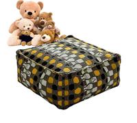 Storage Ottoman Cover - Square Unfilled Pouf, Washable Footstool Case | 17.7x17.7x9.05 Inch | Polyester Blend Supports Up to 120 kg | Machine-Washable Square Cover with Wide Zipper for Easy