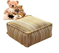 Storage Ottoman Cover - Square Unfilled Pouf, Washable Footstool Case | 17.7x17.7x9.05 Inch | Polyester Blend Supports Up to 120 kg | Machine-Washable Square Cover with Wide Zipper for Easy
