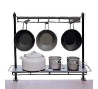 Storage Rack Camping Table - Multifunctional Adjustable Lightweight Open