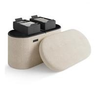 StorageBud Banco otomano de almacenamiento, banco de almacenamiento de 30 pulgadas para extremo de la cama, reposapiés otomano grande plegable, banco de entrada con almacenamiento, baúl de