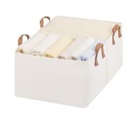 StorageWorks Cajas almacenaje ropa, cajas para estanterías, cestos plegables con asas para organizar el armario, caixas arrumação organizador armario, 42 x 30.5 x 26 cm, beige, pack de 2