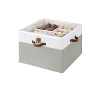 StorageWorks Organizador de zapatos para armario, caja de almacenamiento con capacidad para hasta 16 pares, caja de almacenamiento de tela, contenedores de almacenamiento para armario, verde y blanco