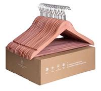 StorageWorks Perchas de madera de cedro para ropa, paquete de 20, perchas de madera para camisas, chaquetas, pantalones, trajes, suéteres