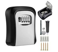 Store Key Lock Vault - Caja de bloqueo combinada de 4 dígitos, llavero de código de seguridad de pared | Contenedor de bloqueo reinestable, caja de almacenamiento de llave para interior, exterior