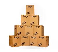 StorePAK 10 cajas fuertes asas de transporte, adecuadas para almacenamiento, envío, embalaje y mudanzas (paquete de 10), 116 litros, 55 cm de alto x 46 cm de ancho x 46 cm de profundidad, 100%