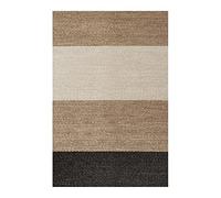 STORESDECO Alfombra vinílica de Tejido Trenzado Premium de Alta Gama. Lavable Antideslizante y extraplana. Materiales de máxima Calidad Resistentes Franjas Beige 140x200 cm