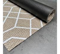 STORESDECO Alfombra vinílica de Tejido Trenzado Premium de Alta Gama. Lavable Antideslizante y extraplana. Materiales de máxima Calidad Resistentes Color Diseño Blanco 80x150 cm